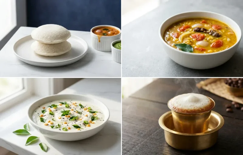 Idli with Sambhar with Coconut Chutney with Filter Coffee