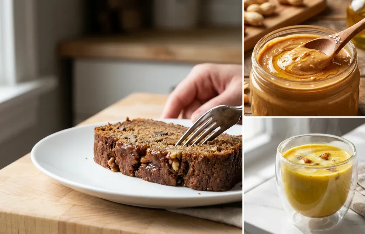 Banana Bread with Peanut Butter with Milk