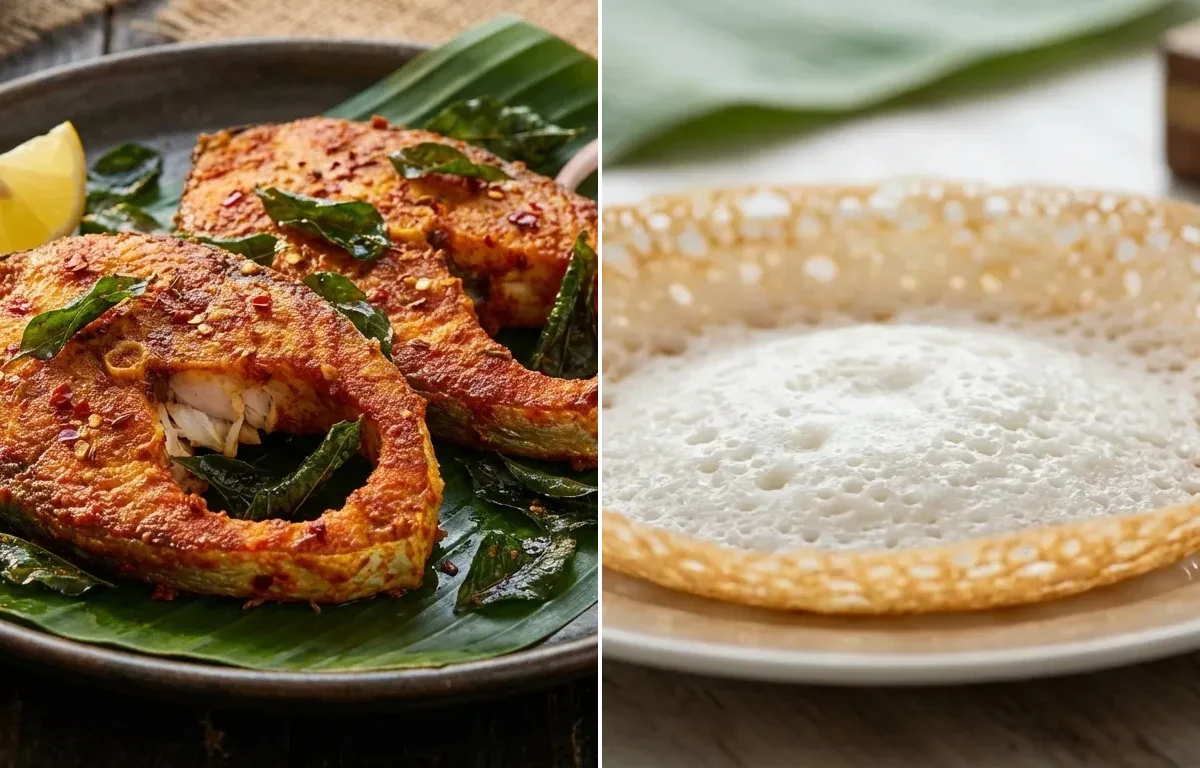Indian Fish Fry with Kerala Appam