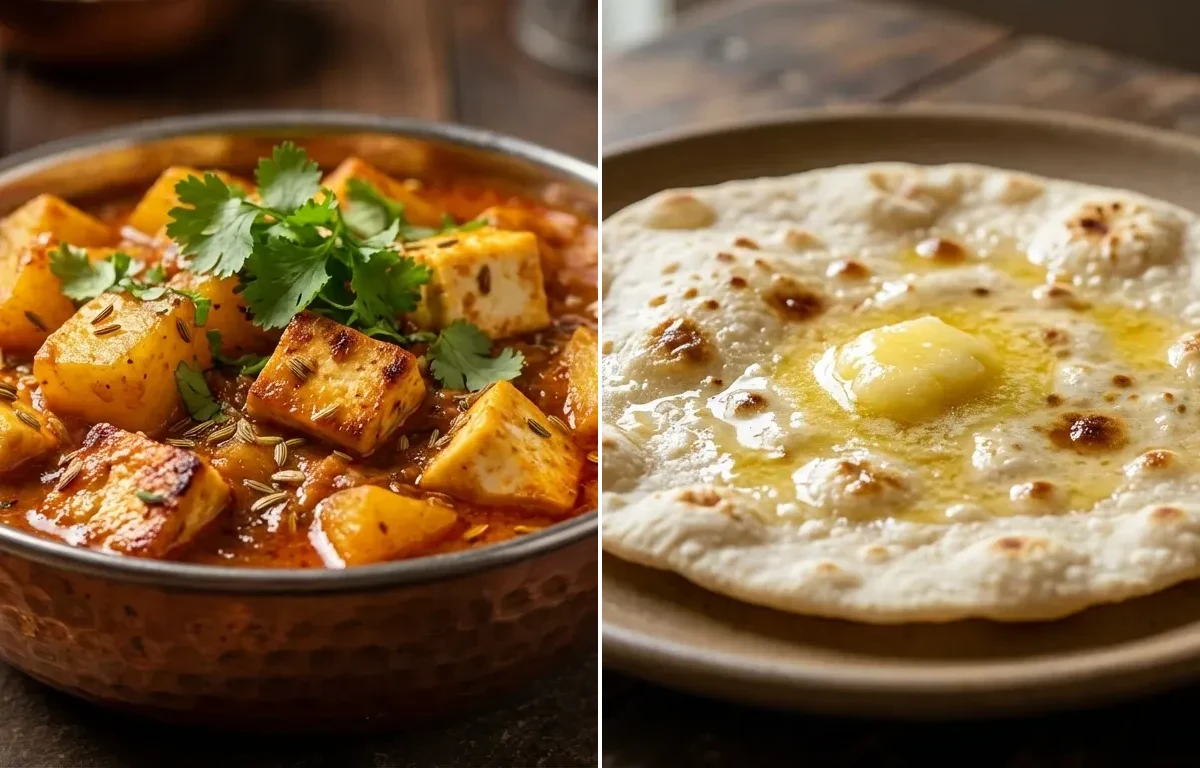 Jaipuri Aloo Pyaaz Paneer with Jowar Roti