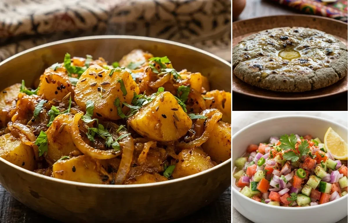 Jaipuri Aloo Pyaz with Bajra Roti