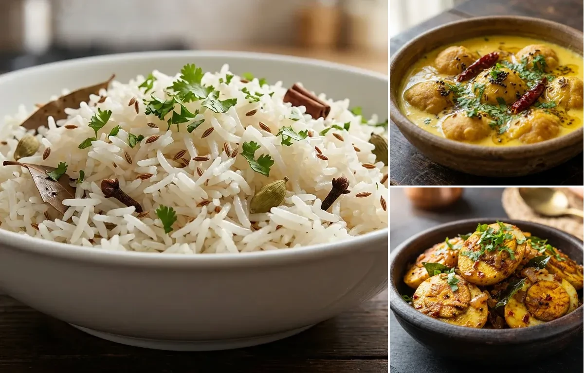 Bihari Kadhi Bari with Egg Fry