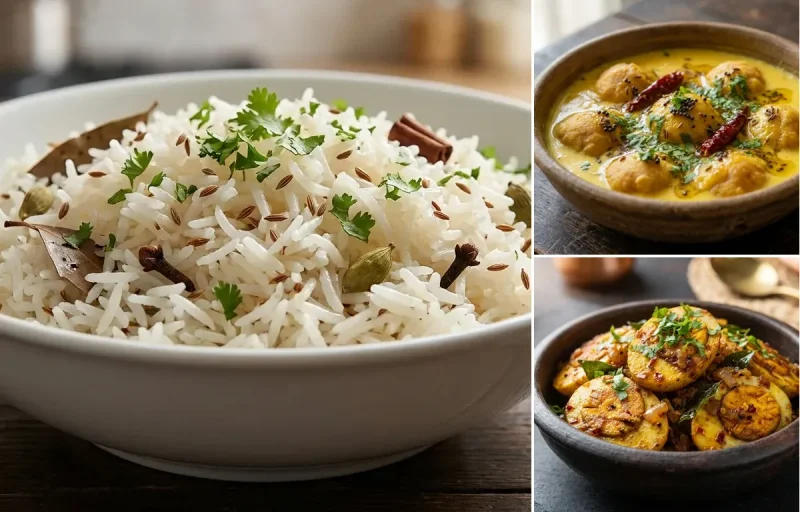 Bihari Kadhi Bari with Egg Fry