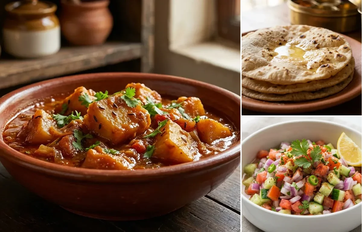 Jimikand Curry with Roti