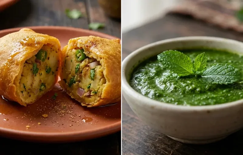 Jodhpuri Mirchi Bada with Mint Chutney