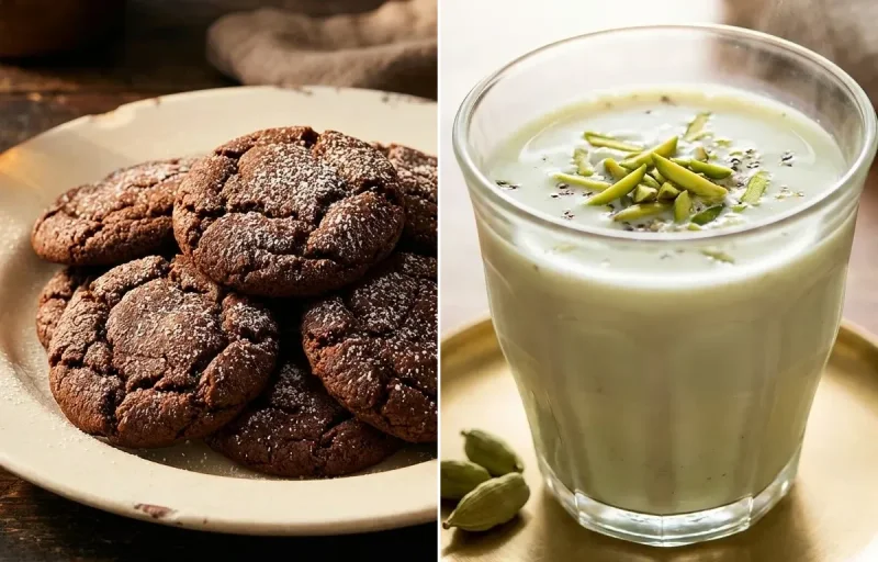 Joe Frogger Cookies with Cardamom Milk