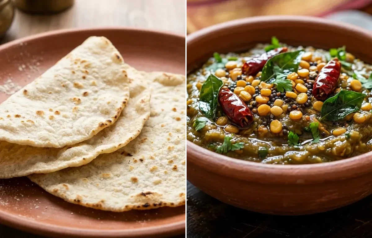 Jonna Roti with Vankaya Pachadi