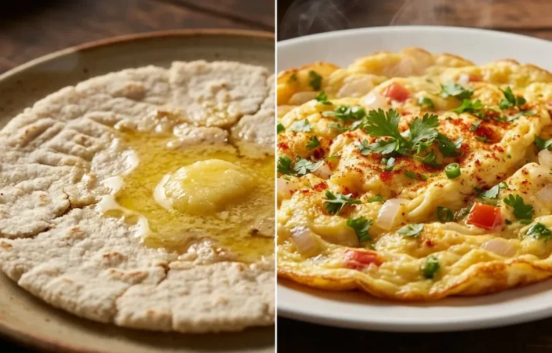 Jowar Bhakri with Masala Omelette