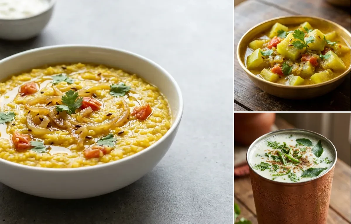 Jowar Moong Khichdi with Lauki Sabzi with Chaas