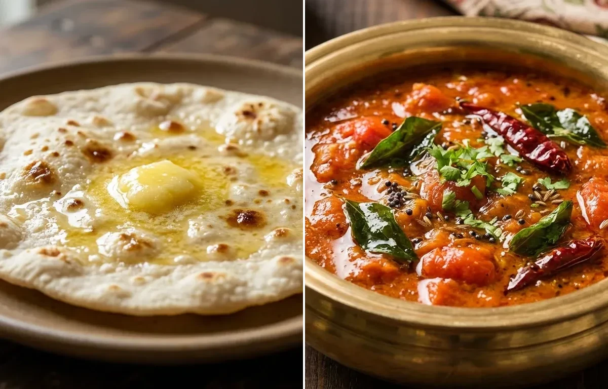Jowar Roti with Hyderabadi Tamatar ka Kut