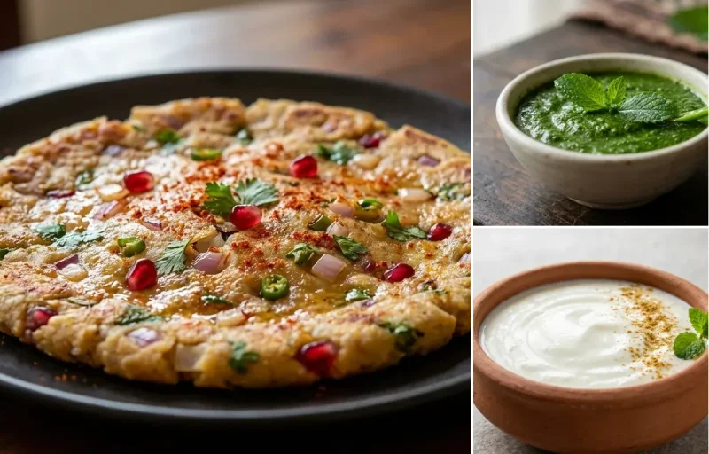 Juar Jo Dodo with Mint Chutney and Dahi