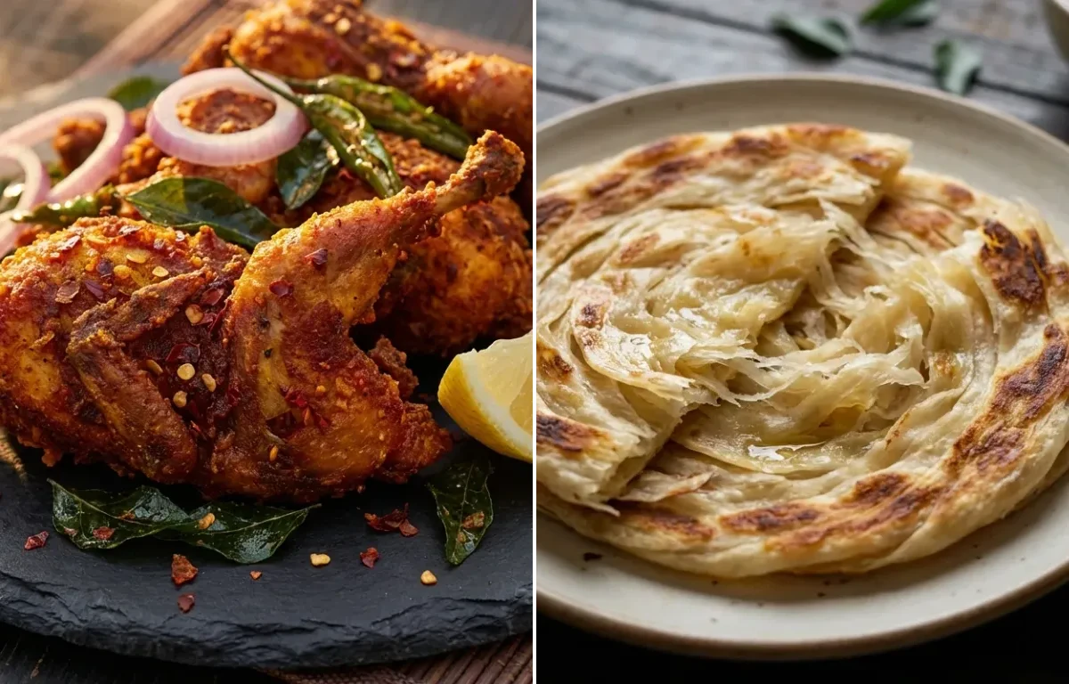 Kaadai Fry with Parotta