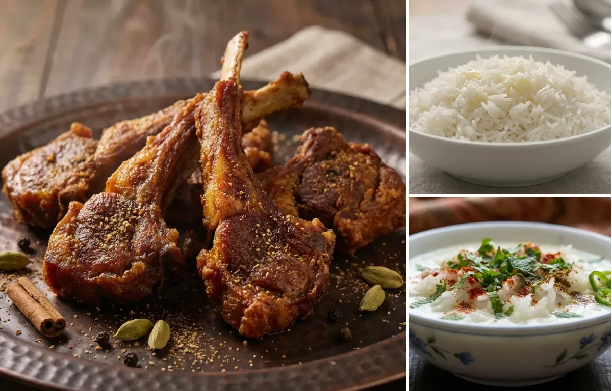 Kabargah with Steamed Basmati Rice and Mujh Chetin