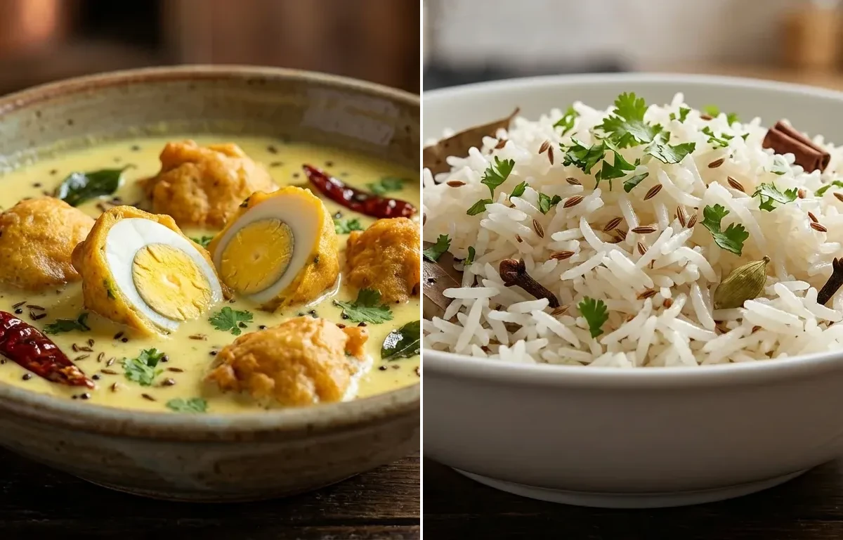Kadhi with Egg Pakora
