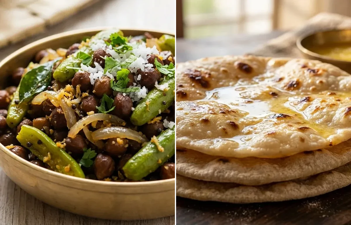 Kadle Manoli with Chapati