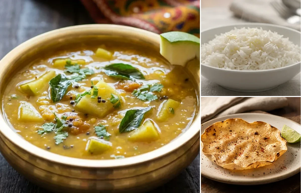 Kairichi Amti with Steamed Basmati Rice