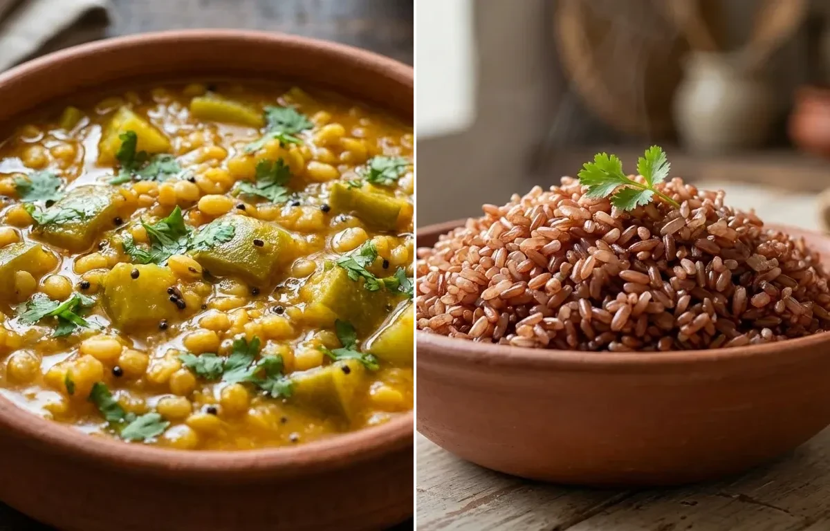 Kairichi Udid Methi with Goan Red Rice