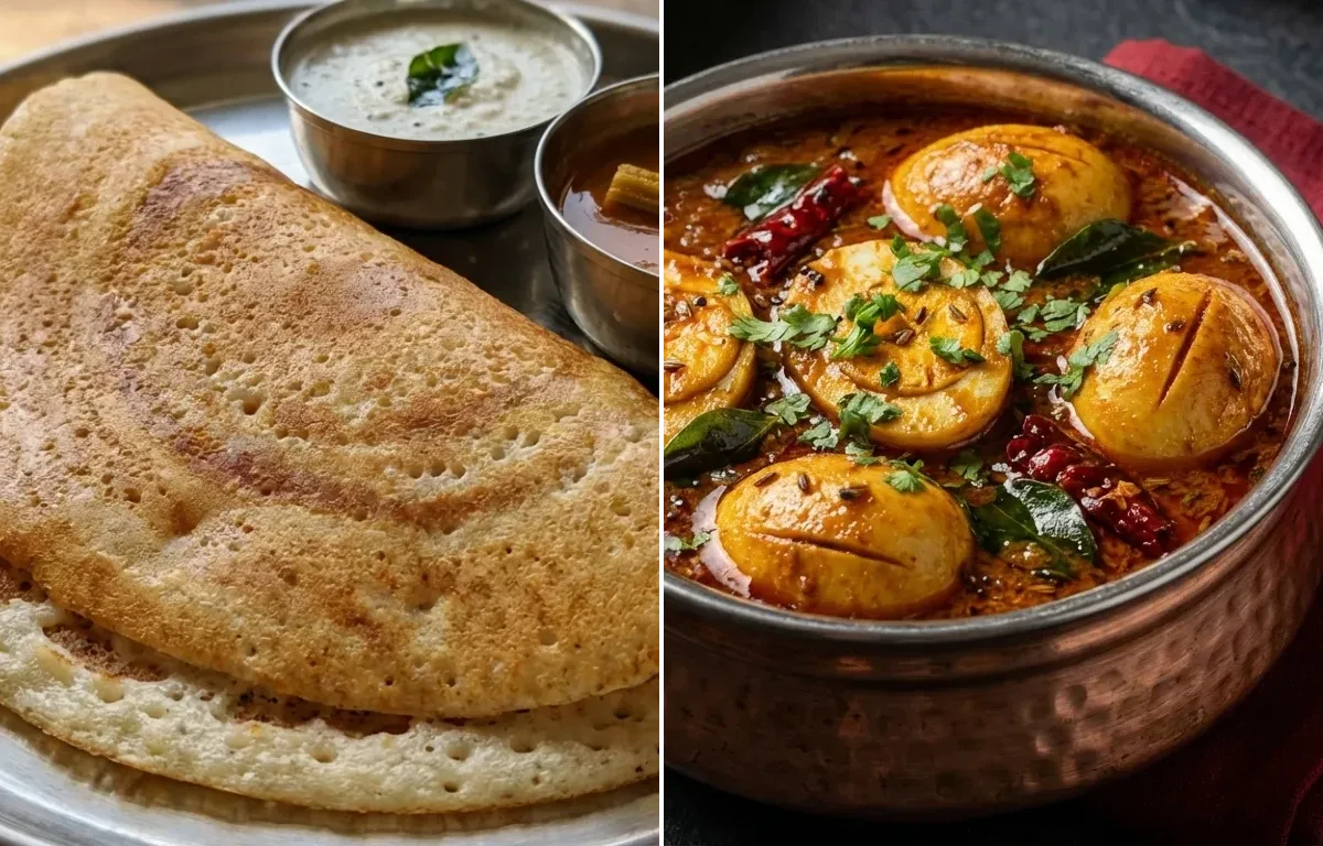 Kal Dosa with Andhra Kodi Guddu Pulusu
