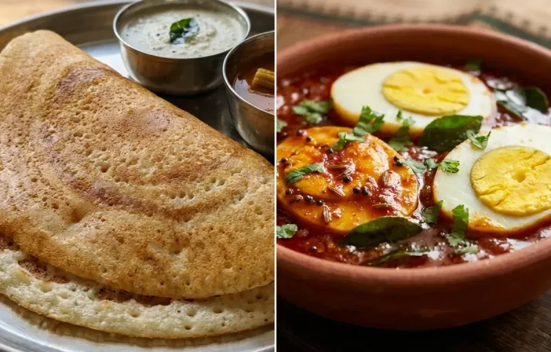 Kal Dosa with Muttai Masala