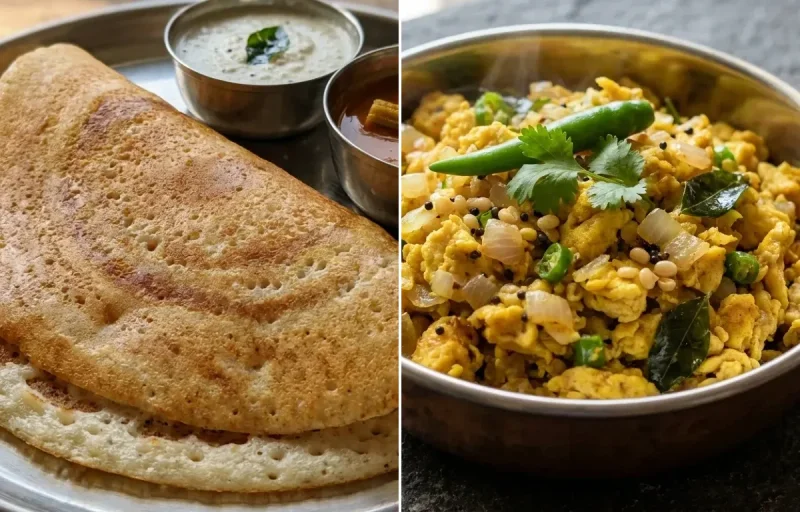 Kal Dosa with Muttai Podimas