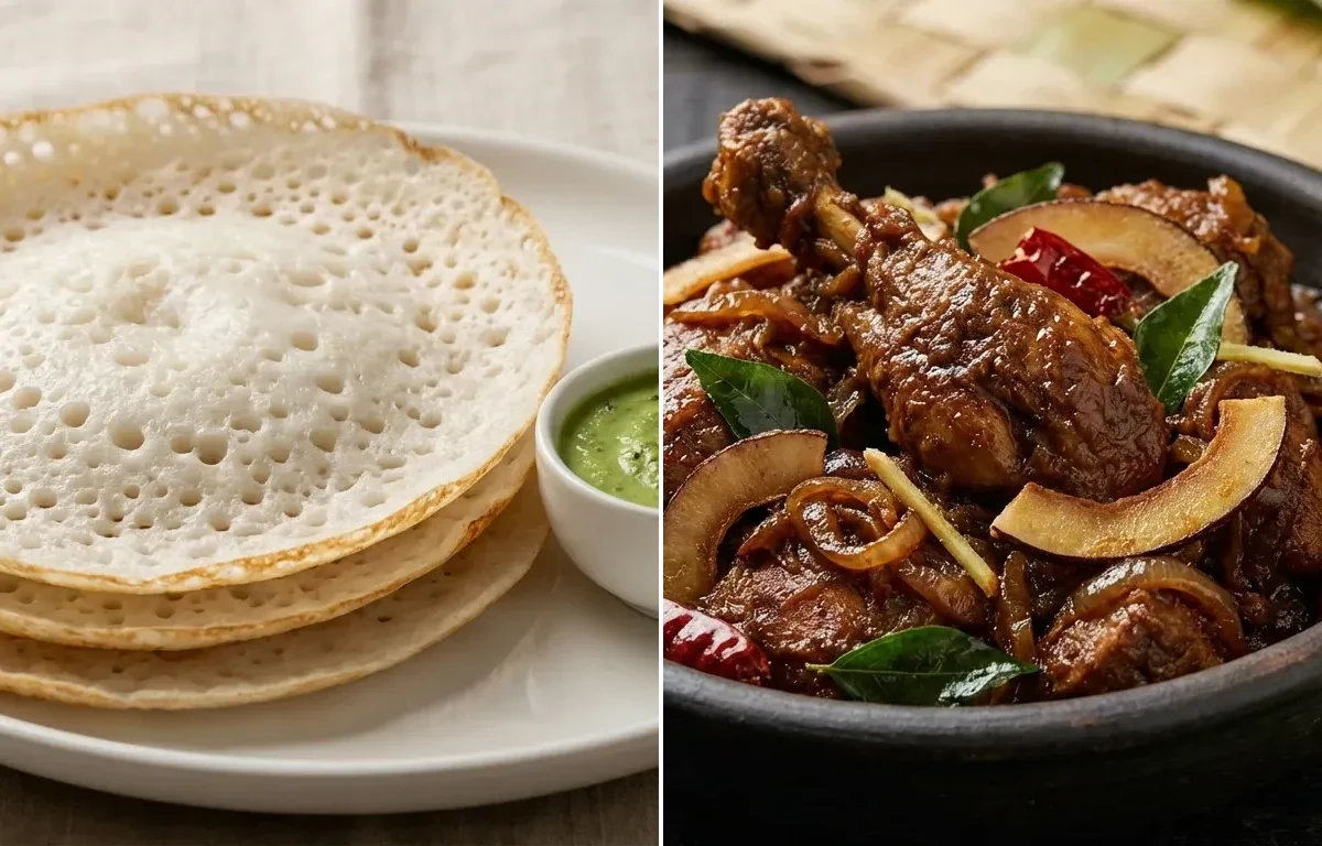 Kallappam with Kerala Duck Roast