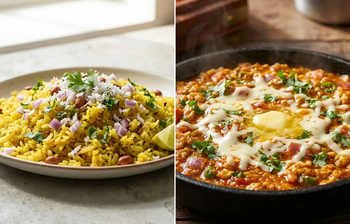 Kanda Poha with Anda Ghotala