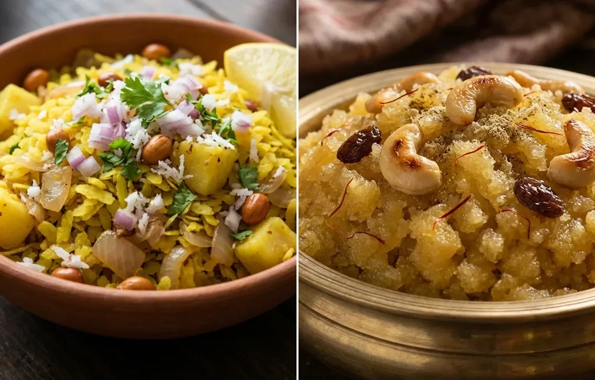 Kanda Poha with Rava Sheera