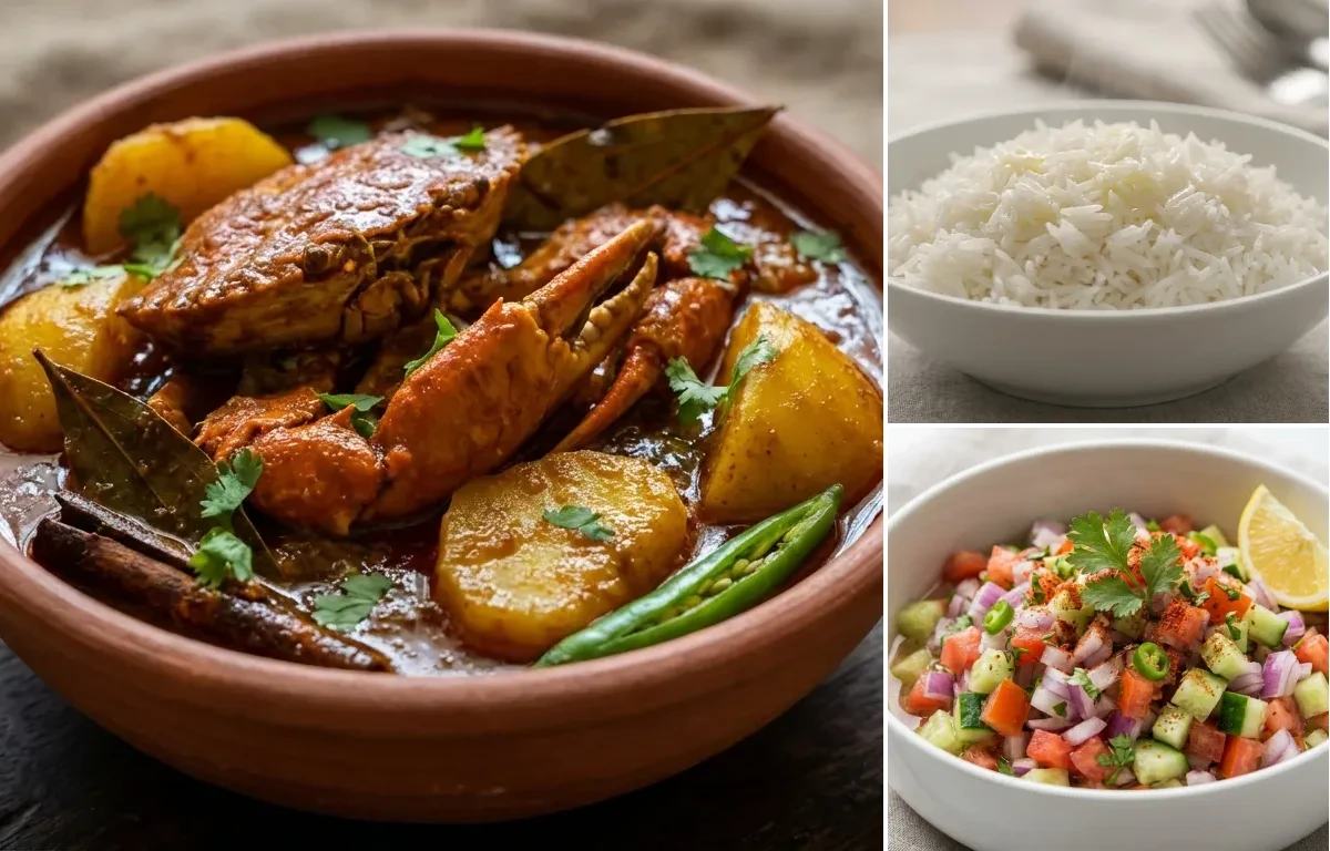 Kankrar Jhal with Steamed Basmati Rice