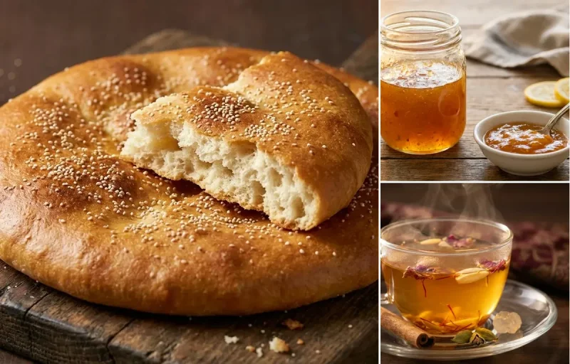 Kashmiri Czhot with Apricot Jam and Kahwa