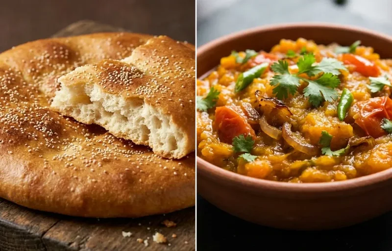 Kashmiri Czhot with Kaddu ka Bharta