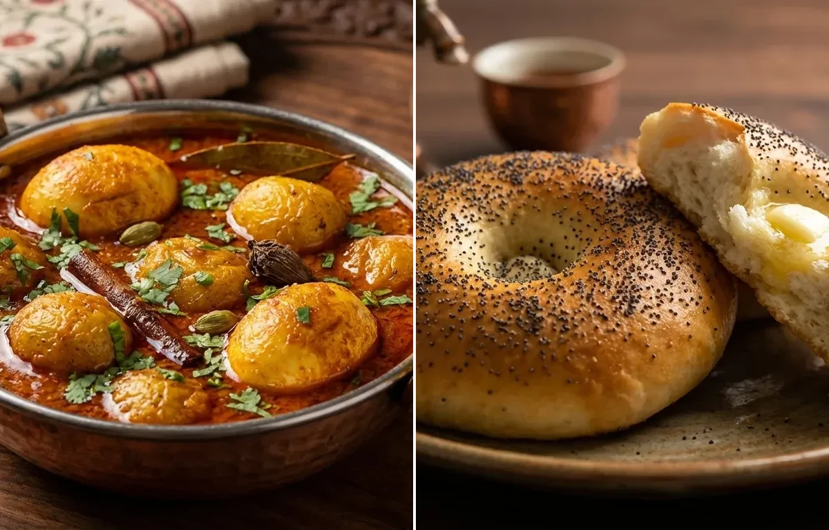 Kashmiri Egg Potato Curry with Kashmiri Girda
