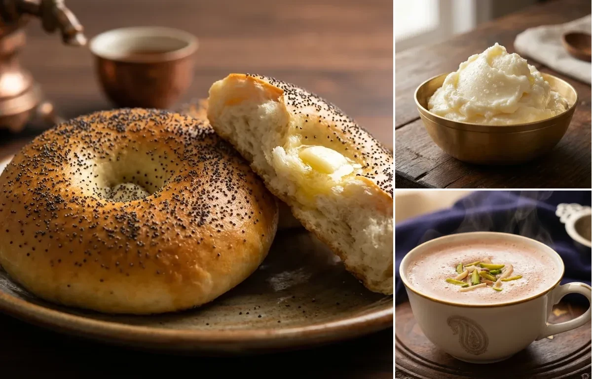 Kashmiri Girda with White Butter and Noon Chai