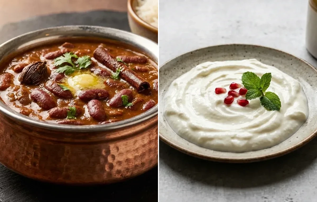 Kashmiri Rajma with Ginger Chutney and Plain Curd