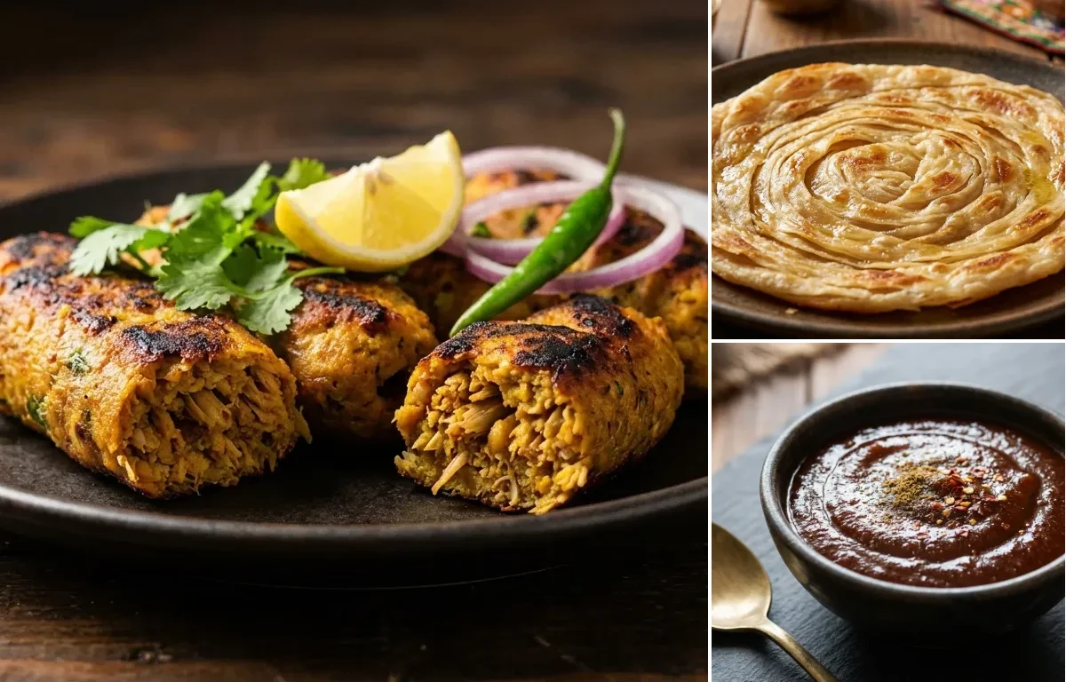 Kathal Kebab with Laccha Paratha and Tamarind Chutney