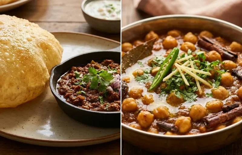 Keema Bhatura with Punjabi Chole Masala