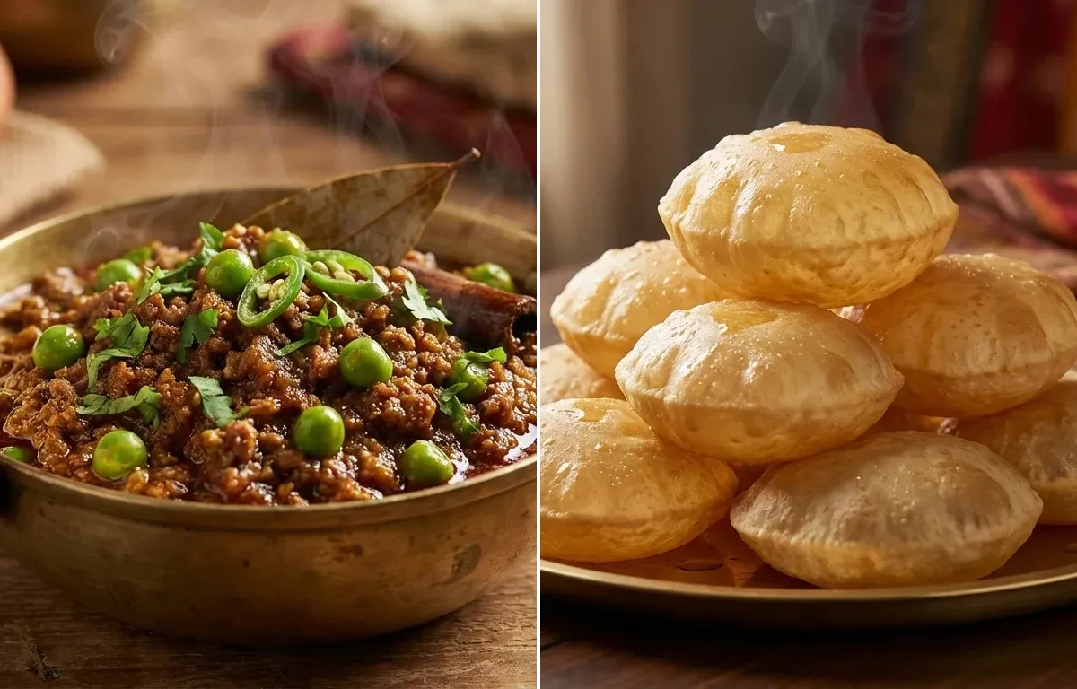 Keema Matar with Poori