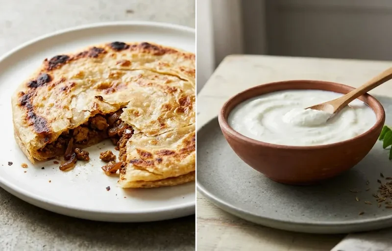 Keema Paratha + Curd