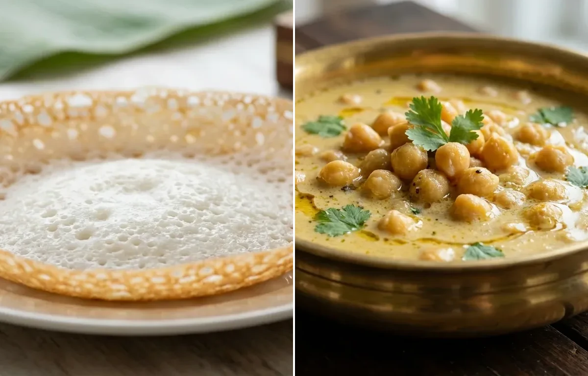 Kerala Appam with Kadalai Kurma