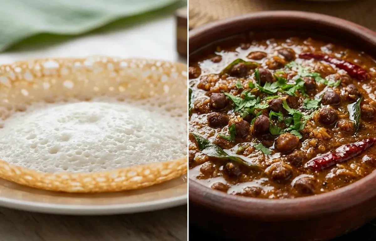 Kerala Appam with Kadale Gassi
