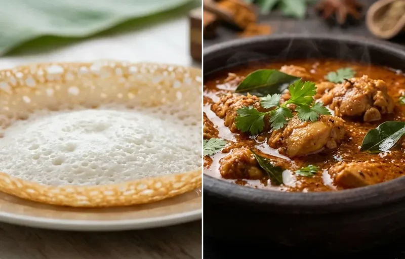 Kerala Appam with Kori Gassi