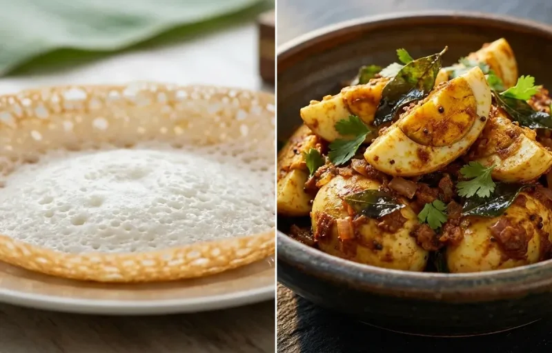Kerala Appam with Muttai Varuval