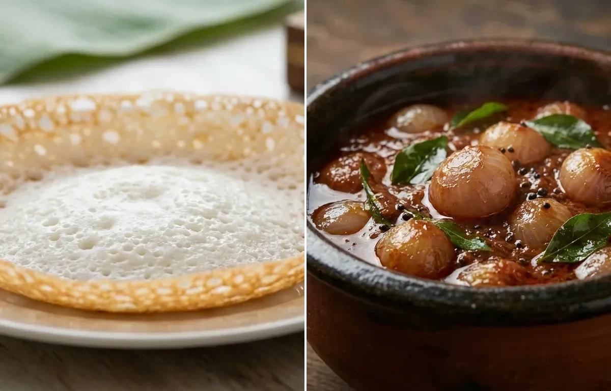 Kerala Appam with Ulli Theeyal
