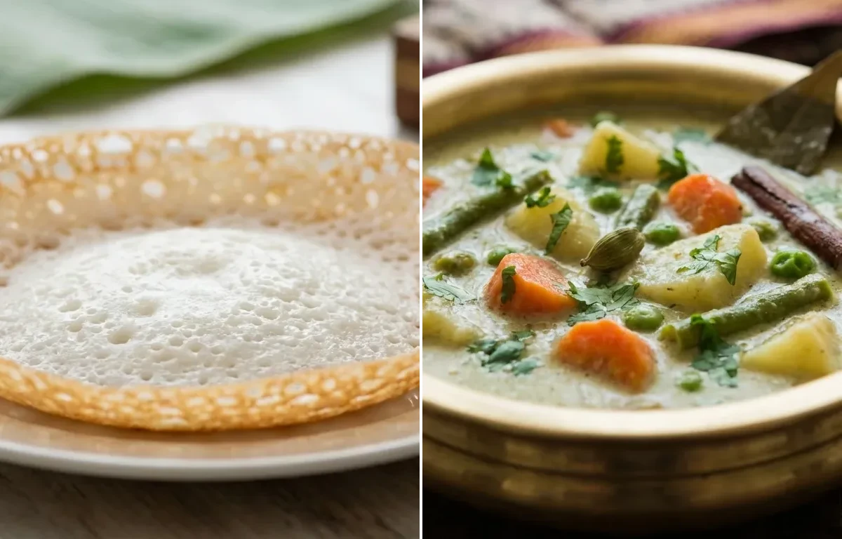 Kerala Appam with Vegetable Kurma