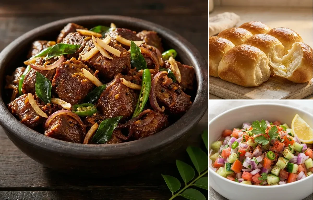 Kerala Beef Roast with Ladi Pav