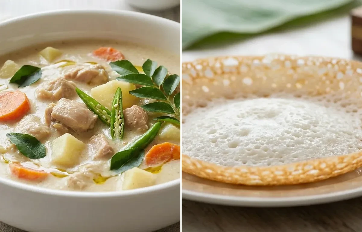 Kerala Chicken Stew with Kerala Appam