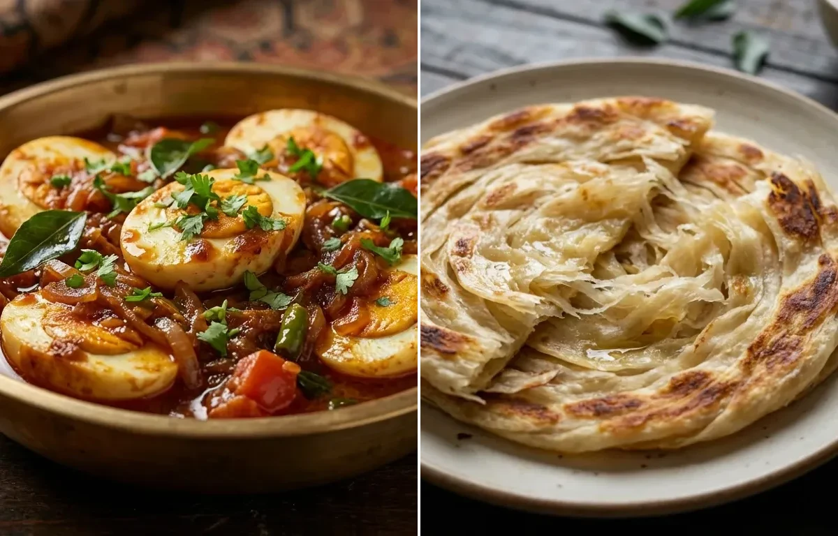 Kerala Egg Roast with Parotta