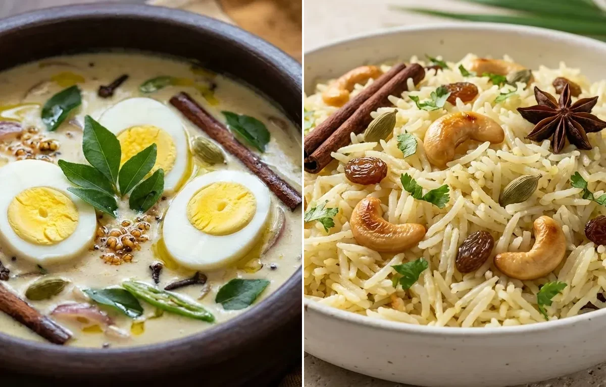 Kerala Egg Stew with Goan Coconut Rice