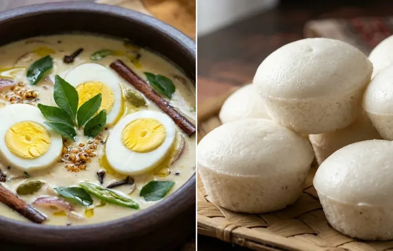 Kerala Egg Stew with Goan Sannas