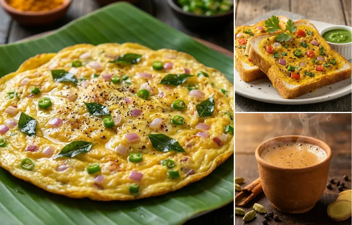 Kerala Omelette with Bread Toast
