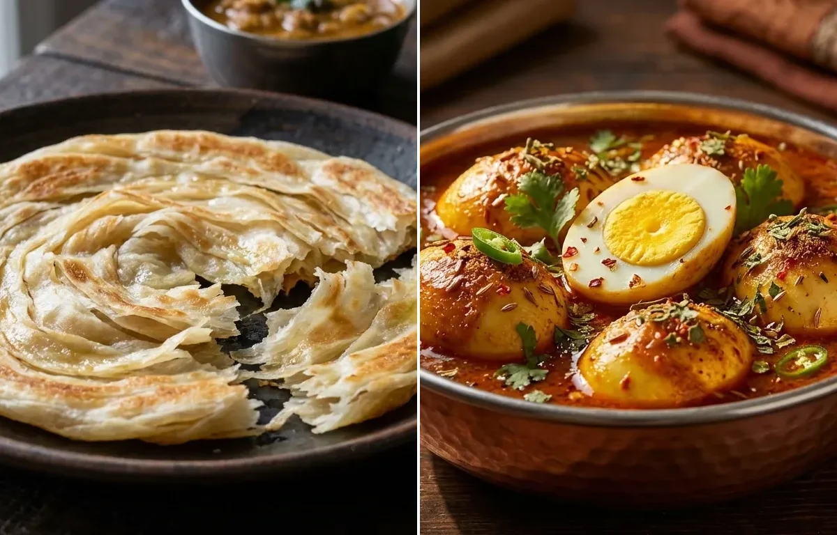 Kerala Parotta with Egg Curry